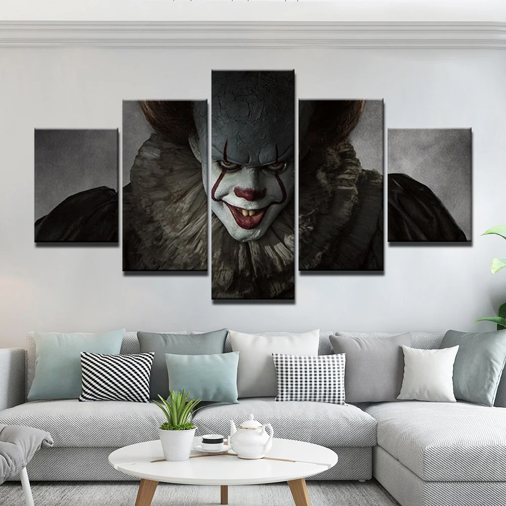 Home Decor Maleri På Lærred Væg Kunst HD Udskriver 5 Stk Stephen King ' s It-Plakater Væg Billeder til stuen Kunst