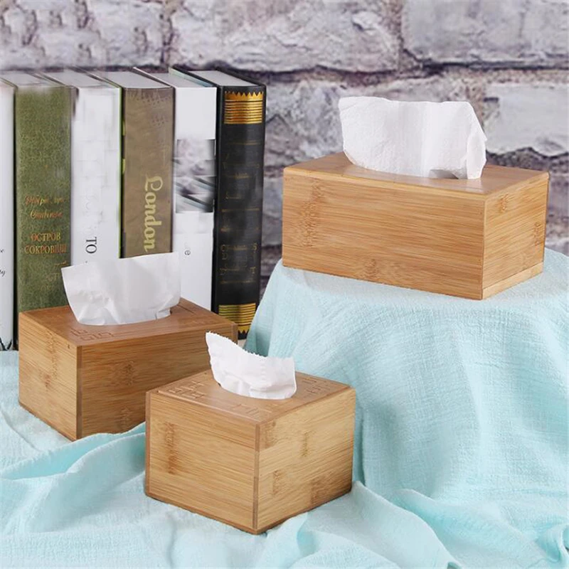 Retro Bambus Tissue Box til Home Office Desktop Træ-Papir Håndklæde Box Hotel Serviet Træ Holder husstandstype Dåse
