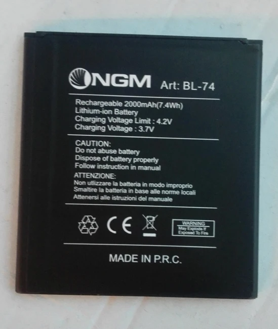 2000mAh 3,7 V Nye NGM BL-74 Udskiftning af Batteri Til NGM BL-74 Mobiltelefon Batterier-gratis fragt