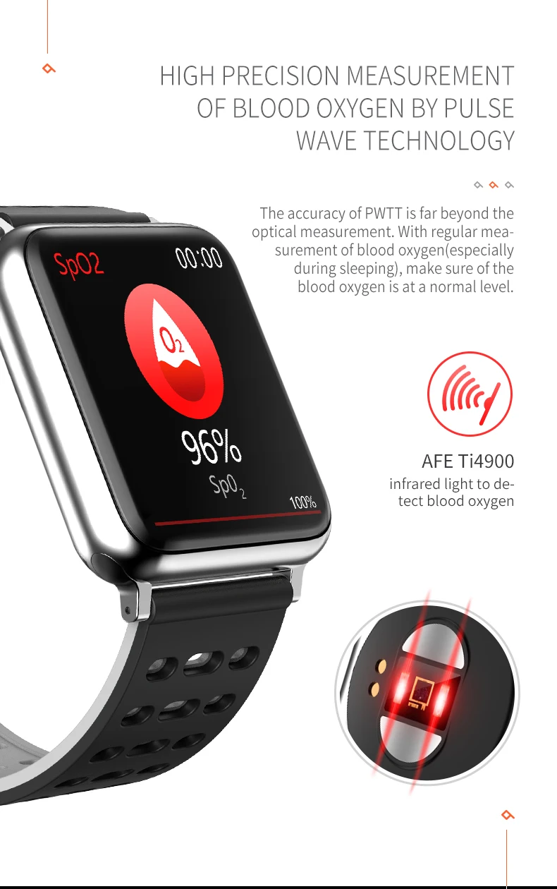 KAIHAI H69 EKG-PPG SpO2 HRV fitness sundhed smart ur mænd elektronisk måling af blodtryk pulsmåler smartwatch