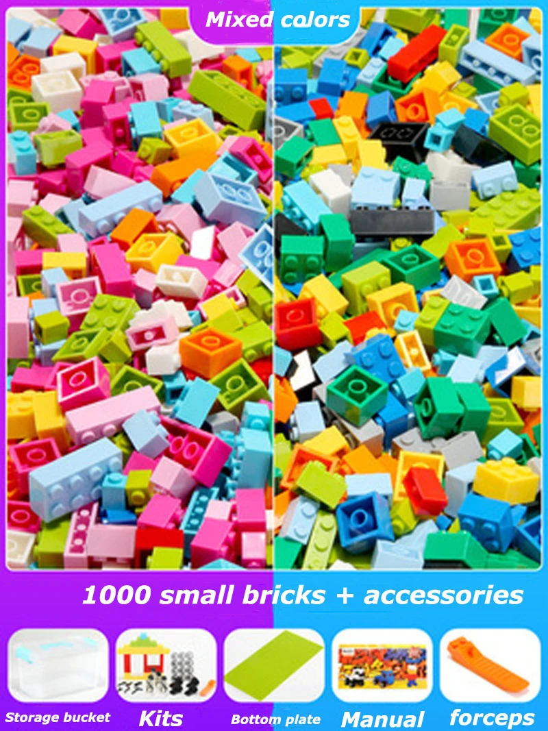 300/1000 Stykker DIY byggeklodser Hovedparten Sæt Kreative Mursten Bulk Model Tal Pædagogiske Kids Legetøj Kompatible Alle Mærker