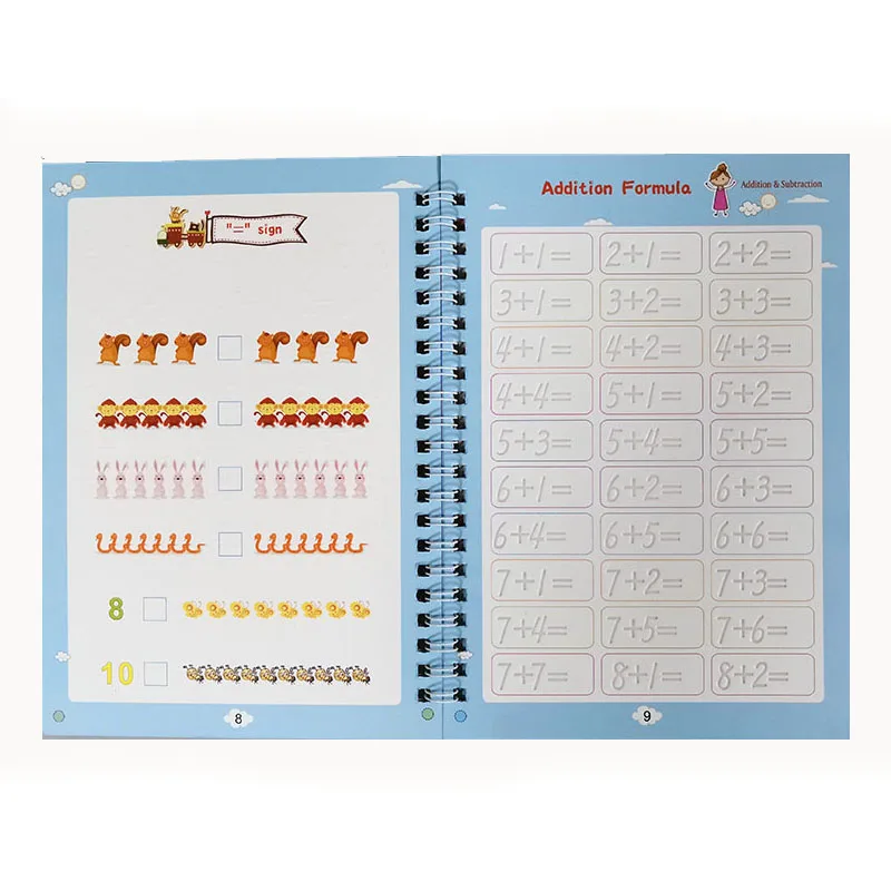 Børn Pædagogiske 3D-Øvelse Bogen Genanvendelige Skrivebog For Kalligrafi Digital Læring Aritmetiske Matematik Skrive Bøger For Børn