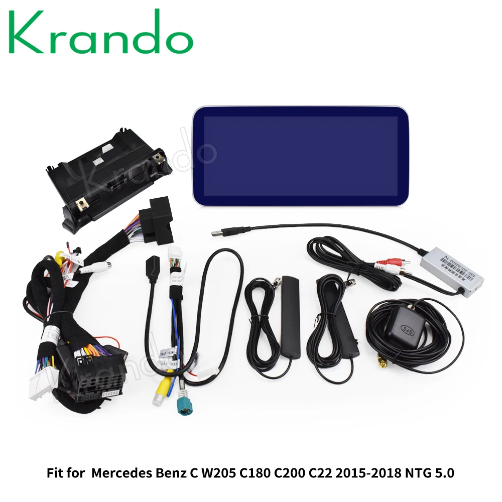 Krando Android 10 8 Core 4+64G Bil audio navigation mms til Mercedes Benz W204 C C180 C200 C220-2018 carpaly GPS