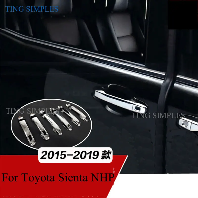 For Toyota Sienta NHP170 2016 2017 ABS Krom dørhåndtag Dække Trim Moulding Cap Bezel Overlay Protector Tilbehør