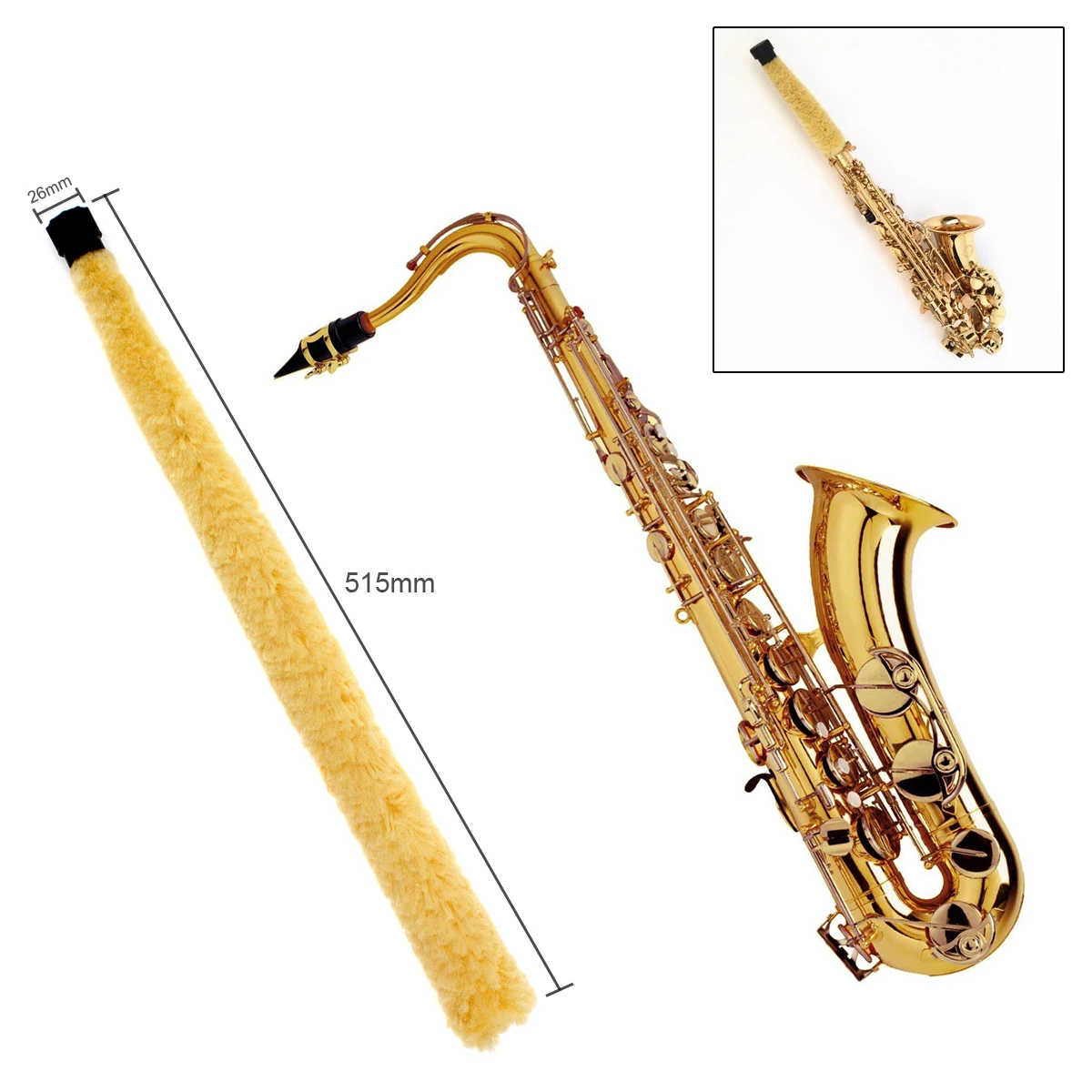 Gul Blød Holdbar Fiber altsaxofon Renere Børste Pad Saver for at Holde Saxofon Ren og Tør Passer i Saxofon Nemt