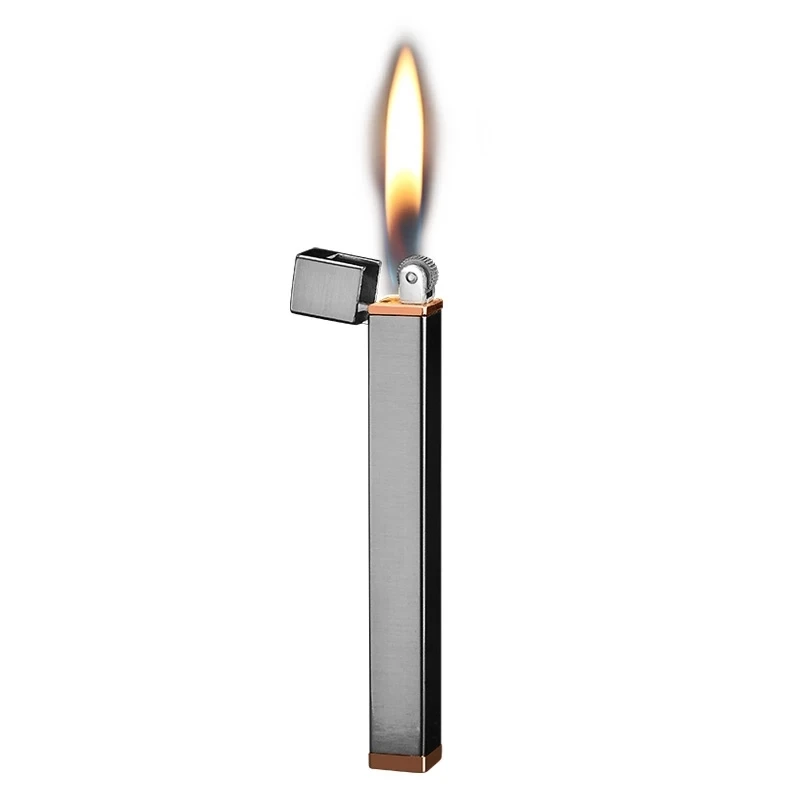 Mini Metal Fri Brand Gas Lighter Slibeskive Fakkel Kompakt Genopfyldning Vindtæt Lettere Butan Lighter Mænd Gave