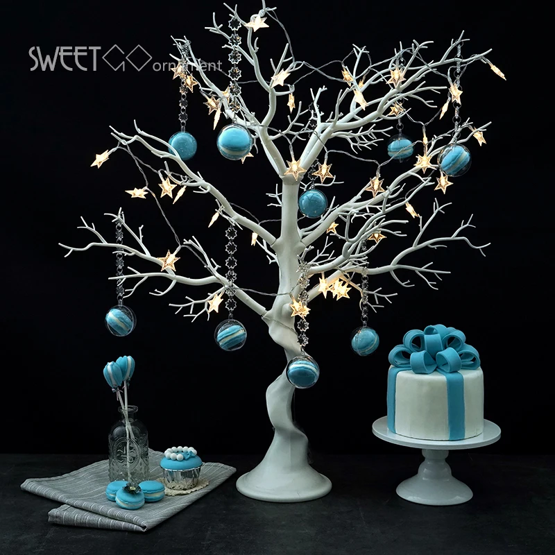 Bryllup dekoration træ hvid resin Simuleret træ med macrons vedhæng til candy bar/shop vindue display, der Ønsker Træ