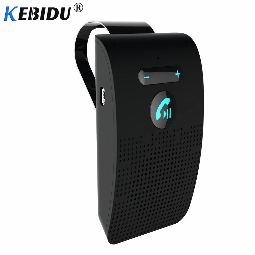 Kebidu Bluetooth Håndfri bilsæt 4.2 Wireless Audio Receiver solskærm Klip Højttaler Højttaler Musik Afspiller Dobbelt Mikrofon