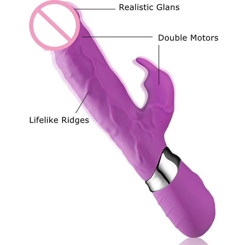G Spot Rabbit Dildo Vibrator Sex Legetøj for kvindens Vagina, Klitoris Stimulator Kvindelige Onani Voksen Dobbelt Vibratorer til Kvinder