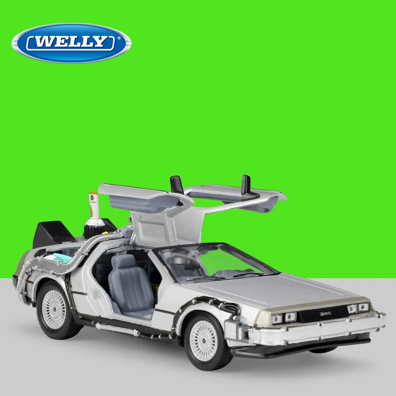 Welly 1:24 DMC -12 Delorean Tilbage Til Fremtiden Trykstøbt Metal Rally Skala Bil Model Kit Display Souvenir Gave Toy