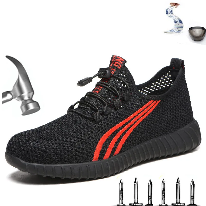 Sommeren 2020 nye mandlige tåkappe af stål beskyttende arbejde støvler udendørs anti-smashing anti-punktering sikkerhed sko sportssko
