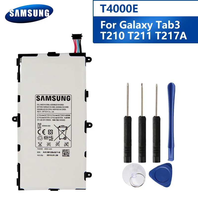 Samsung Oprindelige T4000E Batteri Til Samsung GALAXY Tab3 7.0 T210 T211 T2105 T217a Ægte T4000C T4000U Tablet 4000mAh Batteri