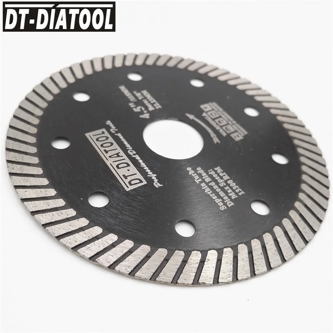 DT-DIATOOL 10stk Diameter 115mm/4.5 Tommer Diamant varmpressede Super Tynd Turbo savklinger Keramiske/fliser Marmor, Granit svinghjul