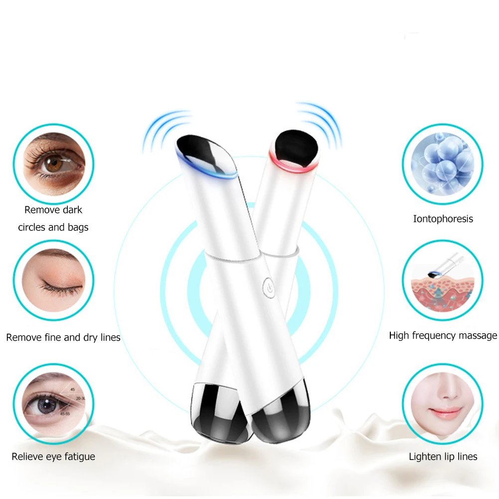 Eye Huden Opstrammende Beauty Værktøj Electric Eye Massager Mørk Cirkel Massage Stick Ren Eksfolierende Instrument Spot Cleaner