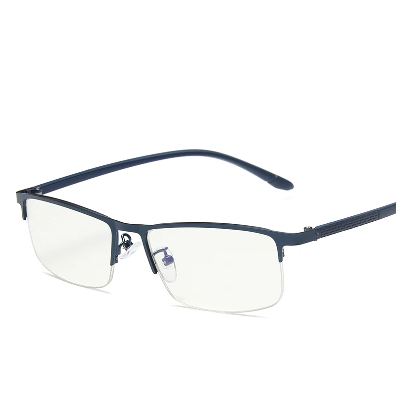 LongKeeper Anti Blå Lys Briller Til Mænd, Kvinder Klassiske Vintage Rektangel Briller Mandlige Semi-Uindfattede Optiske Briller Oculos