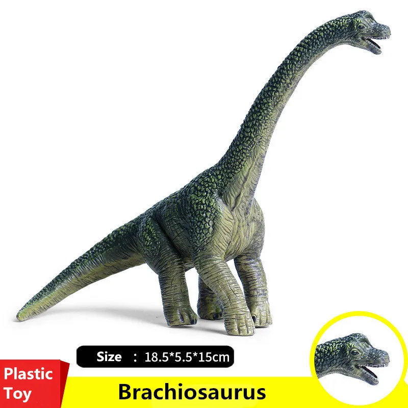 Grøn Brachiosaurus Model Medium Dinosaur Hand-made Dyr Figur Samling Børn Plastik Legetøj Gave Park Smuk Dekoration