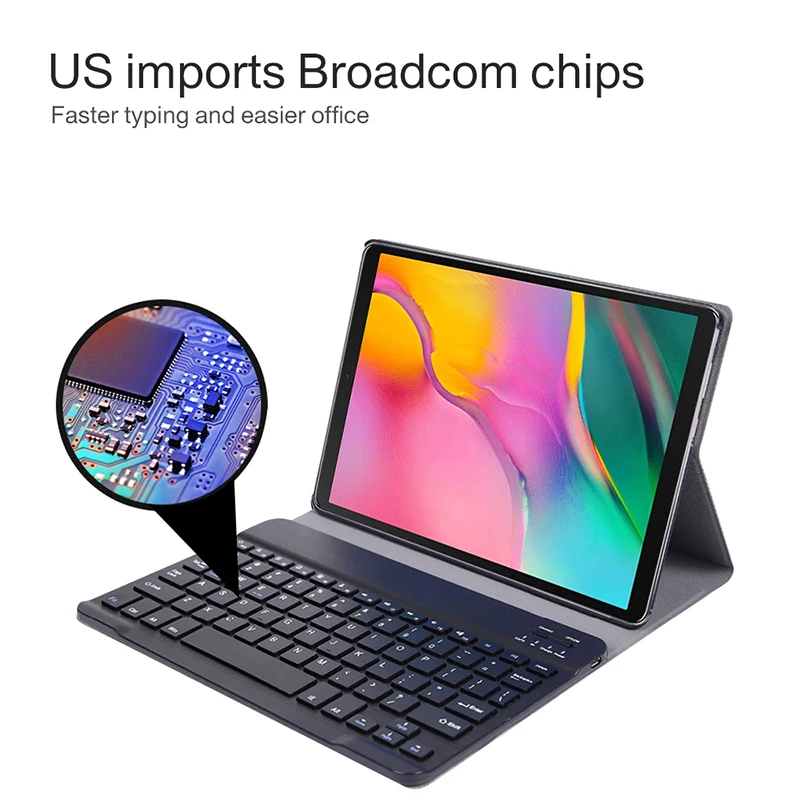 For Samsung Galaxy Tab 10.1 2019 Tastaturet SM-T510 SM-T515 Tablet-Bluetooth-Baggrundsbelyst Tastatur Cover Tilfældet for T510 T515