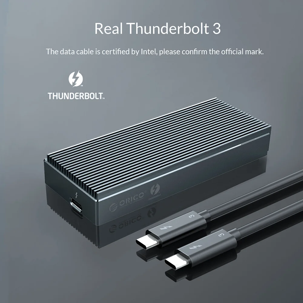 ORICO Thunderbolt-3 SSD Max NVME M. 2 SSD Kabinet Tilfælde 2TB Type-C med 40Gbps Thunderbolt-3 C-C Kabel til Laptop, Desktop