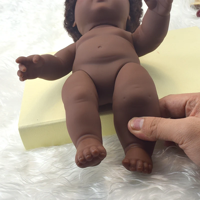 30cm afrikanske dukke afro sort pop hår nake dukke genfødt i live 1/6 BJD fuld lim, silikone badekar Simulering Baby reborn Baby i live