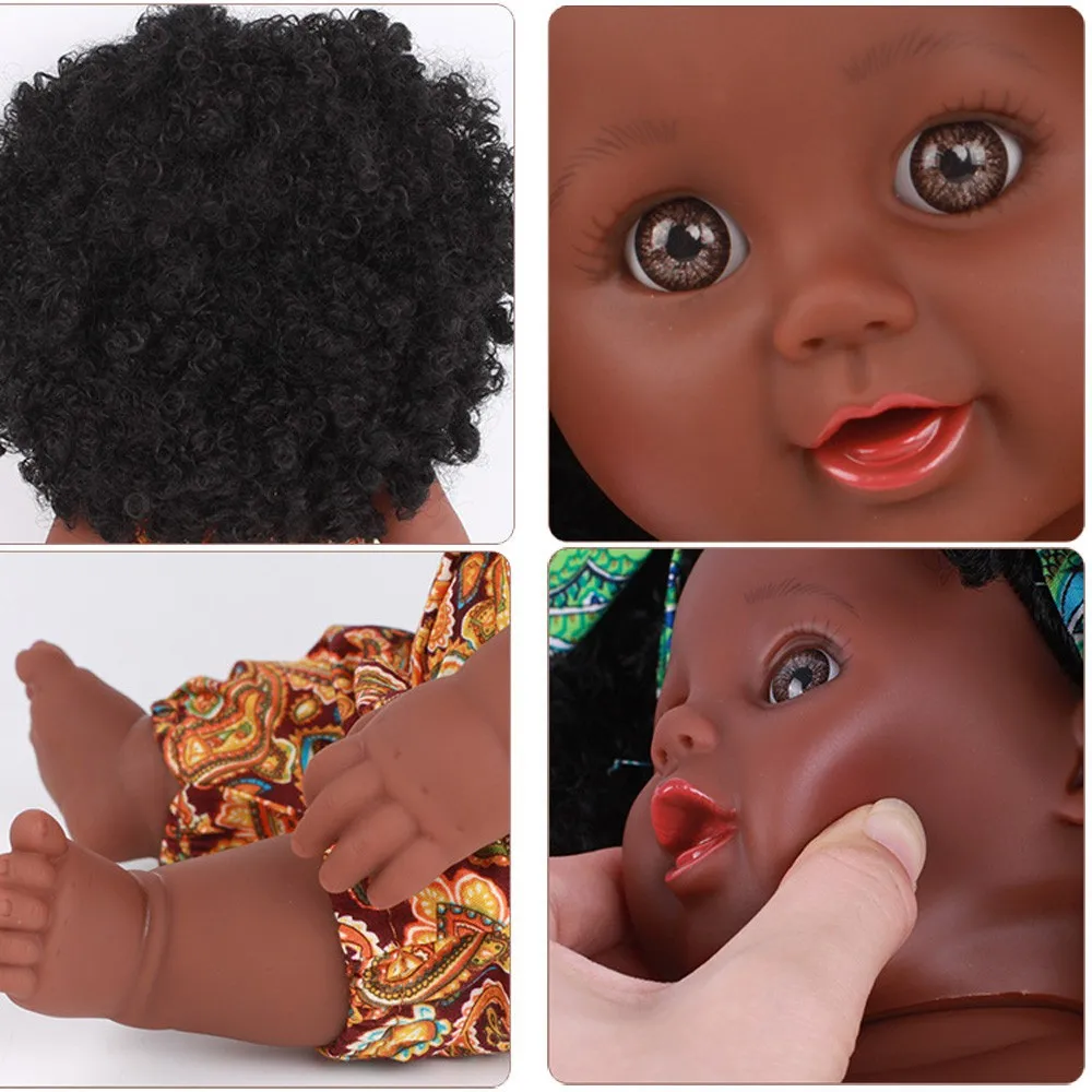 30cm afrikanske dukke afro sort pop hår nake dukke genfødt i live 1/6 BJD fuld lim, silikone badekar Simulering Baby reborn Baby i live