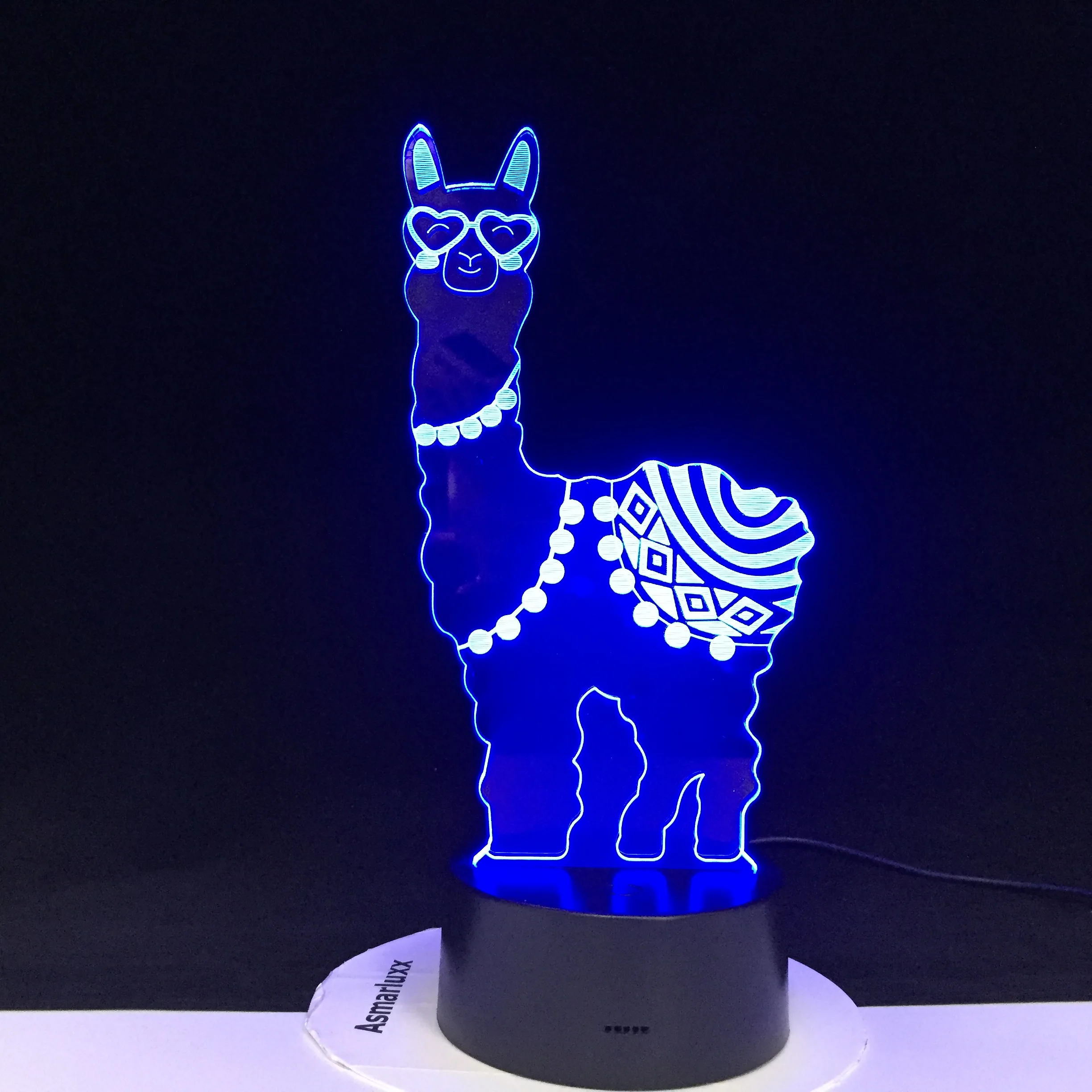 Alpaca 3D Akryl Nat Lamper lama Søde Dyr Får Night Lights Flerfarvet LED Touch-USB-Batteri Bruser Belysning Gave