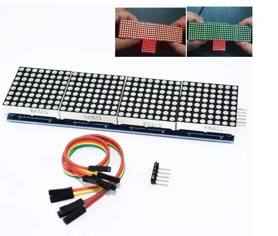 10stk MAX7219 Dot Matrix Modul Microcontroller 4 I Én Skærm med 5P Linje 4 i 1