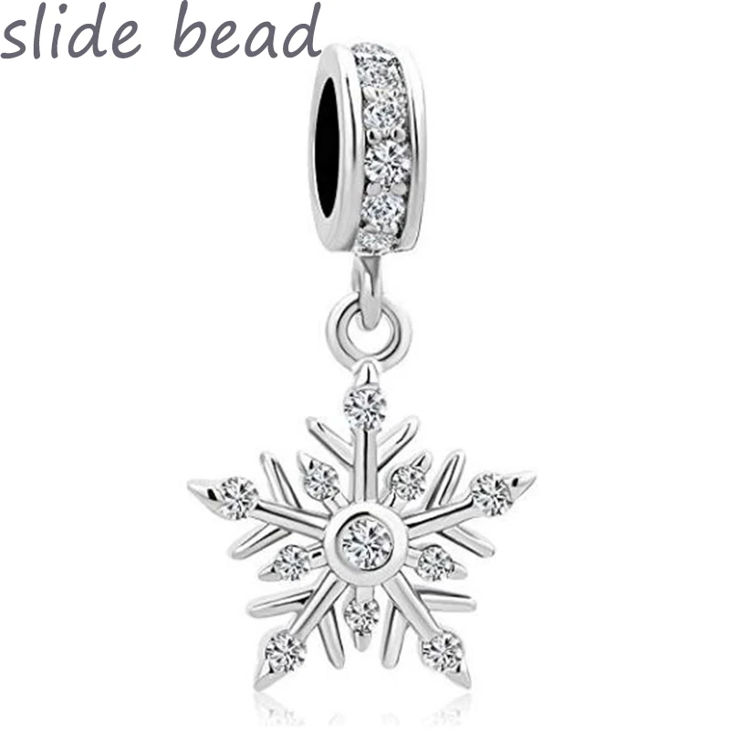 Passer til Pandora charm-armbånd-Klar krystal smukke snefnug charm perler til smykker at gøre DIY Kvinders mode smykker
