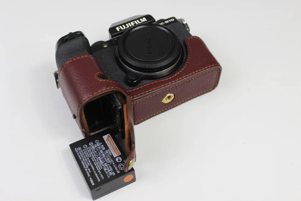 Ægte Læder kamerataske Halvdelen Dække Sagen For Fujifilm Fuji XS10 X-S10 Kamera Taske