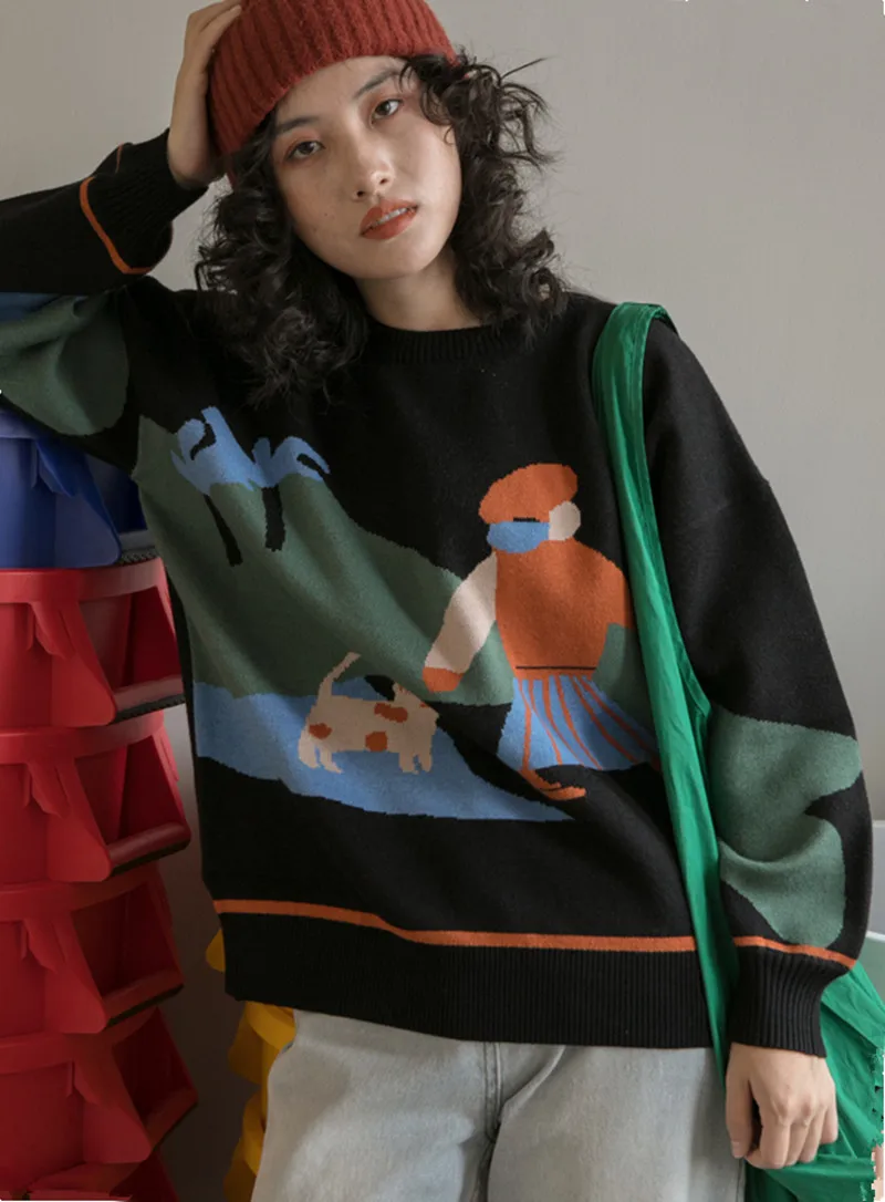 Ff4931 2019 nye efterår og vinter kvinder casual fashion dejlig varm Sweater koreanske pullover sweater kvinder