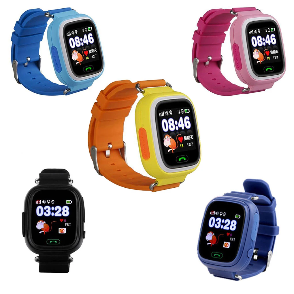 Q90 GPS-Telefon Positionering Mode, Børn, Se 1.22 Tommer Touch-Skærm i Farver Børn SOS Smart Ur Anti-tabte Armbåndsur