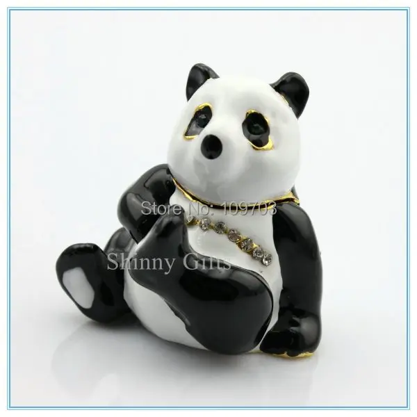 Emalje panda form håndlavede smykker gaveæske mode smykker display box til salg smykkeskrin SCJ338-2