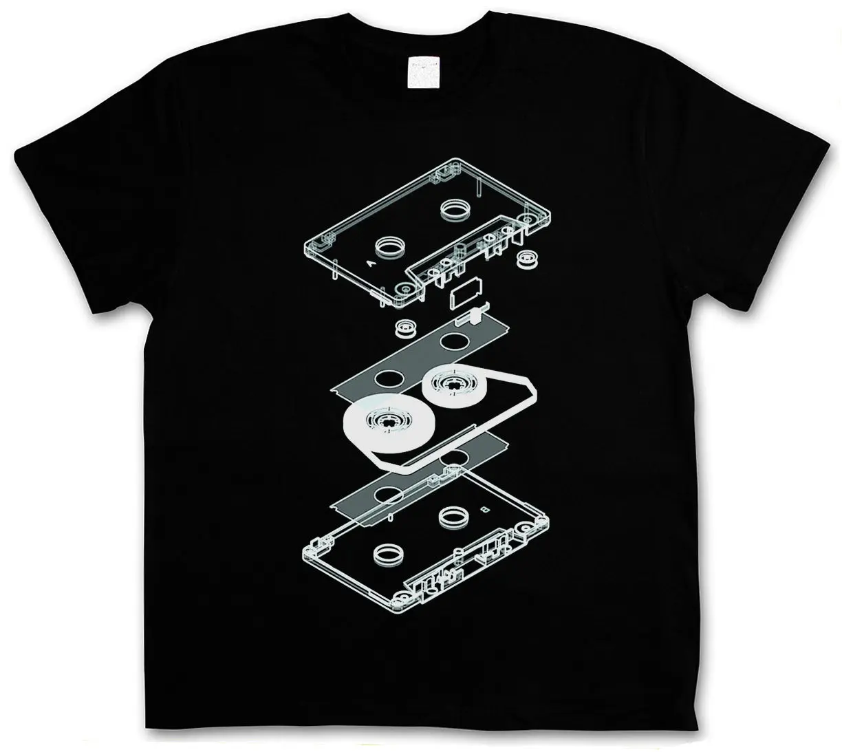 Eksplosion Lyd Kassette T-Shirt I Retro Kassette Mc Musik Bånd Afspiller T-Shirt