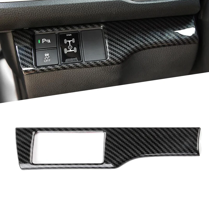 Carbon Fiber Interiør Lister ESP Kontrol Switch Panel Dækker Trim Decal Til Honda Civic 10 2016 2017 2018 2019