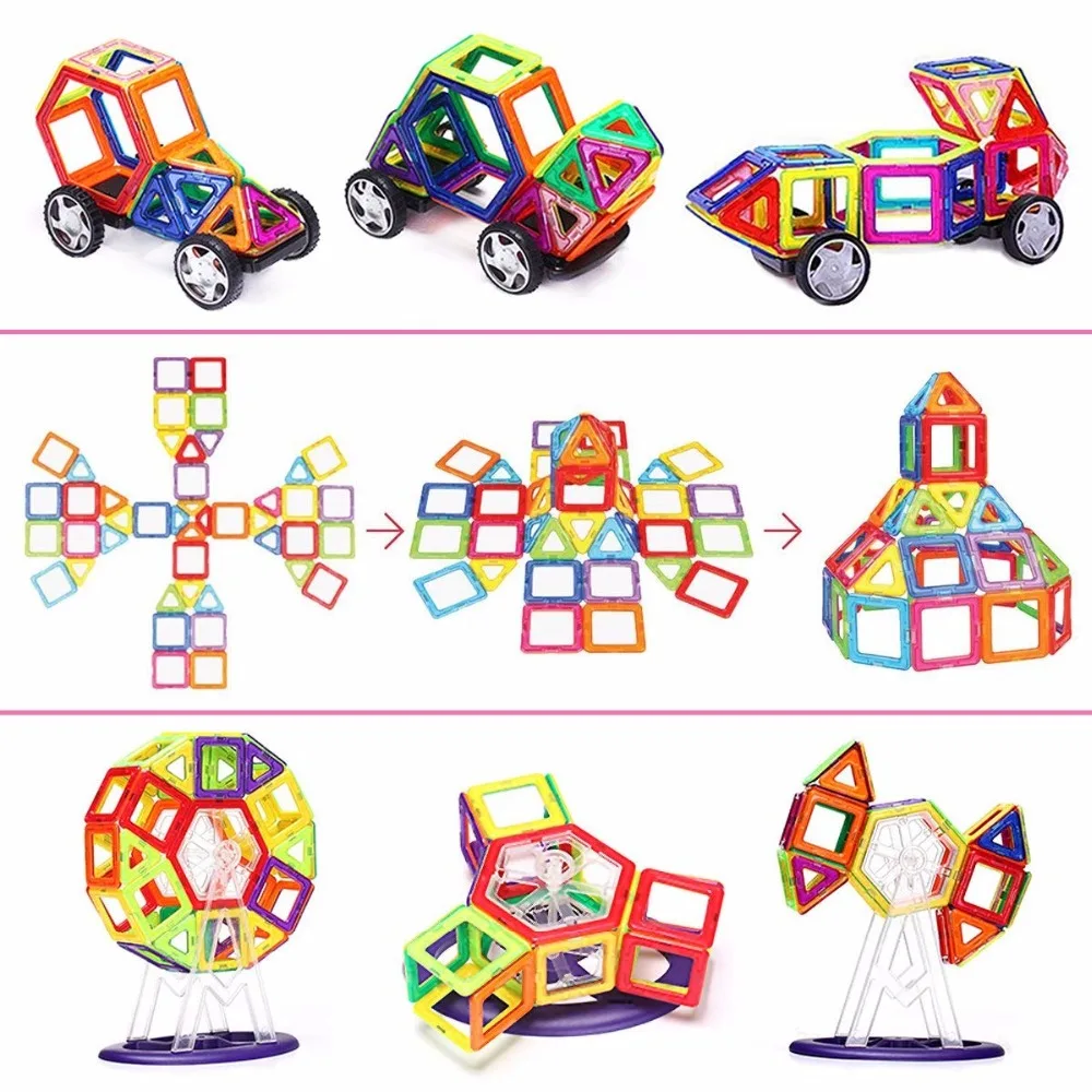 56pcs Stor Størrelse Magnetiske Designer Blokke Bygge-og anlæg Toy Magnetiske Fliser Spil Pædagogisk Legetøj Til Børn Gaver