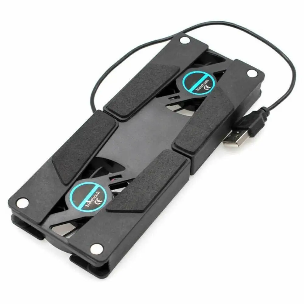 2 Fans Sammenklappelig Laptop Cooling Køler Pad Stand USB-Drevet Til Bærbar Notebook Blæksprutte USB-Dobbelt Ventilator