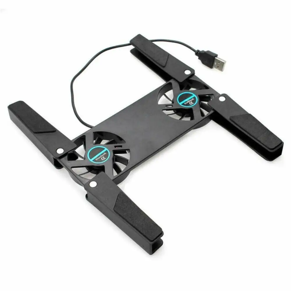2 Fans Sammenklappelig Laptop Cooling Køler Pad Stand USB-Drevet Til Bærbar Notebook Blæksprutte USB-Dobbelt Ventilator