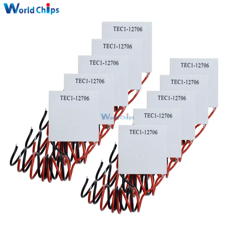 20PCS TEC1 12706 12V 6A i TEF Termoelektrisk Peltier Køler TEC112706 Heatsink Plade Modul (TEC1-12706)