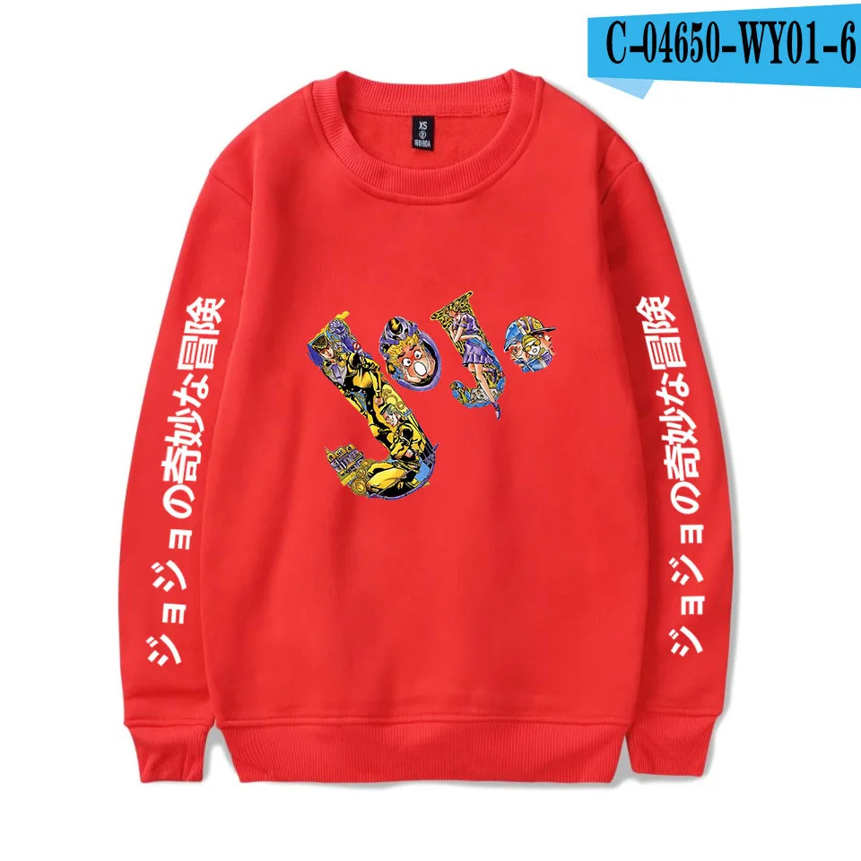 Jojo Bizarre Eventyr Hætte Sweatshirt Animationsfilm Harajuku Hip Hop Rund hals Sweater Mænd/Kvinder Streetwear Jojo Cosplay XXS-4XL