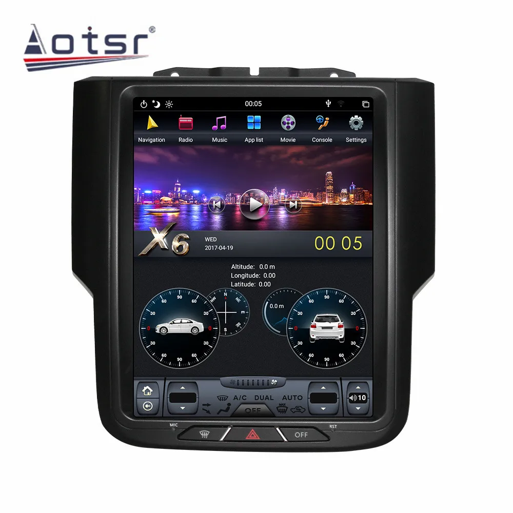 Android 9.0 Car Multimedia Afspiller Til Dodge RAM 1500-2018 Bil Radio Med GPS-Navigation Mms-WIFI-Afspiller 32G /64G dsp