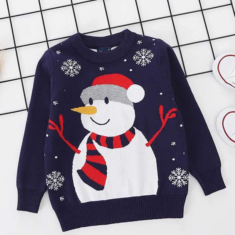 Jule Tøj, Strik Efterår og Vinter koreanske Christmas Red Snemand Pullover Sweater Baby Drenge Piger Sweater børnetøj