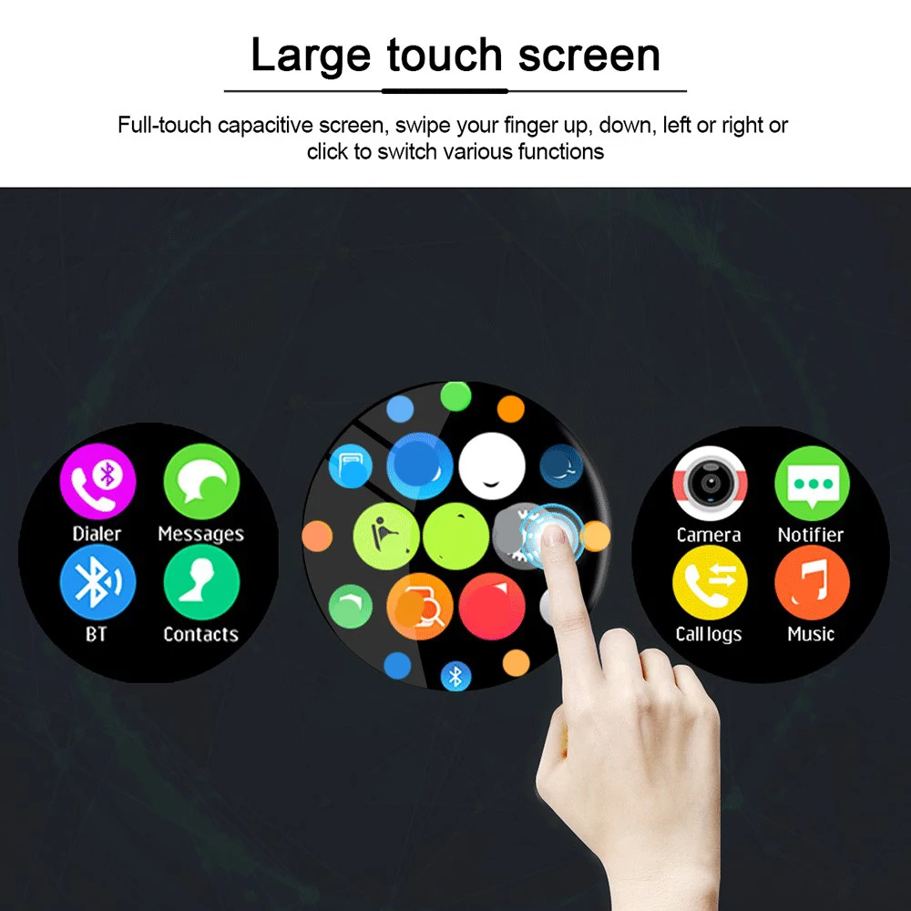 Q16SX 1.28 inches Fuld Runde Fuld Touch Smart Ur MTK2502 Bluetooth Opkald Smartwatch puls, Blodtryk Vandtæt Kvinder