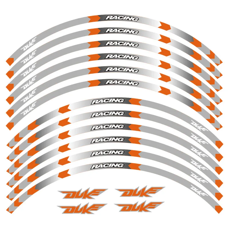 Hot sælg Motorcykel Rim striber Decals 17 tommer Hjul Mærkat Reflekterende Tape For KTM 200 DUKE 390 990 690 Reflekterende mærkat