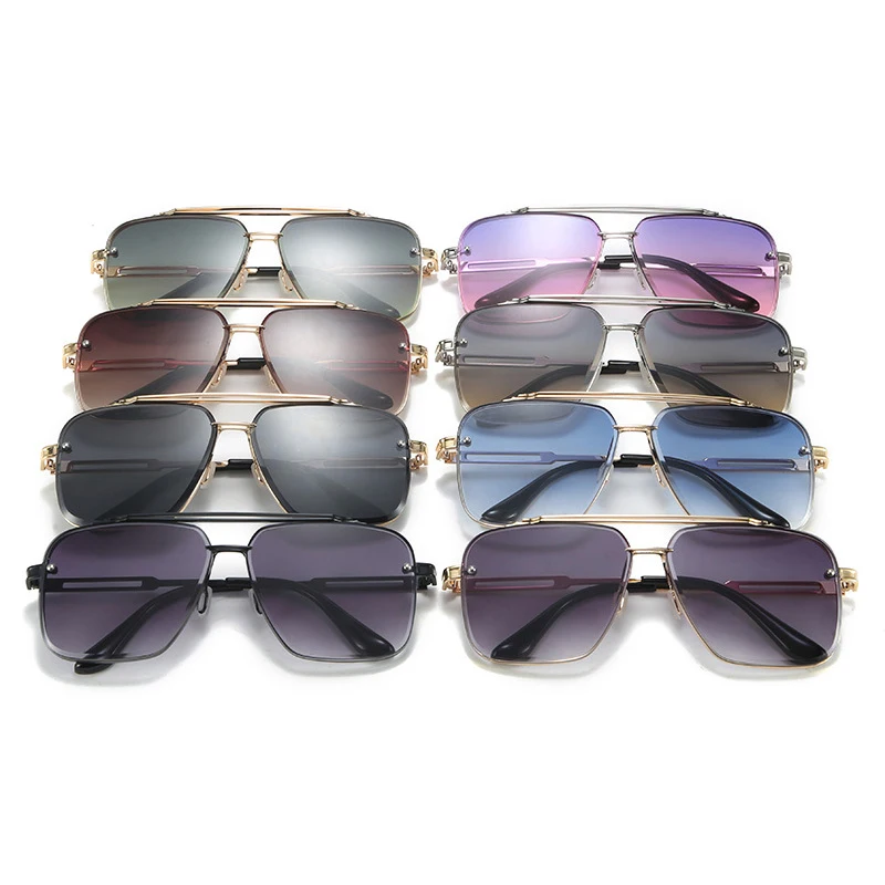 Mode, Nye Metal Stel Square Solbriller Kvinder 2020 Luksus Brand Design Gradient Sol Briller Mænd Oversize Vintage Briller med UV400