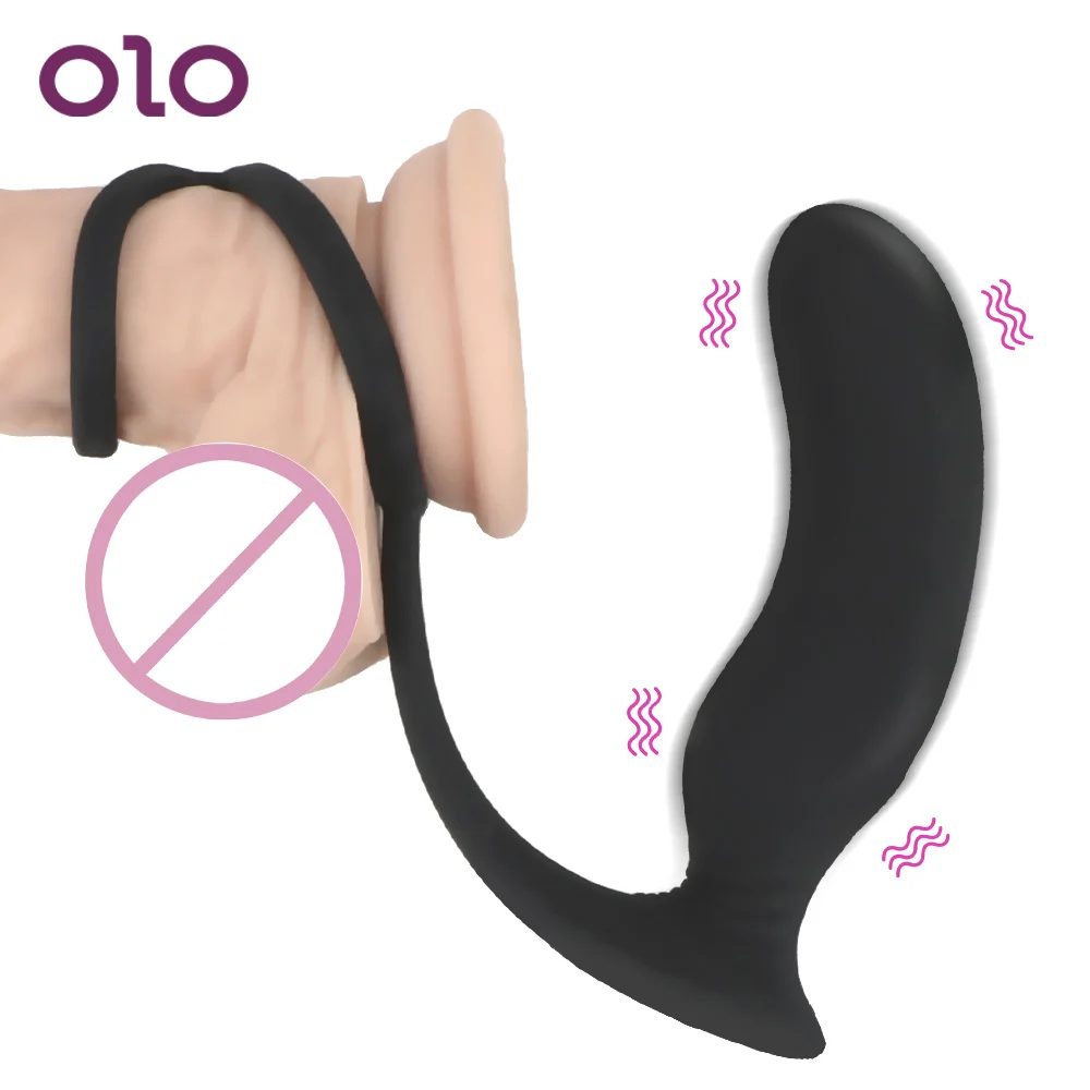 OLO 9 Frekvens Vibrator Anal Plug Prostata Massage Butt Plug Silikone G-Spot Stimulator Forsinke Ejakulation Ring Sex Legetøj Til Mænd