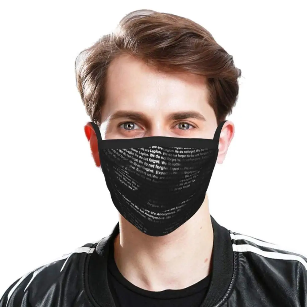 Anonym Ansigt Anti Støv Genanvendelige Diy-Face-Maske-Sort Hacker Hacker Project Chanology Projekt Zorgo Indtager Indtager Zorgo Zorgo