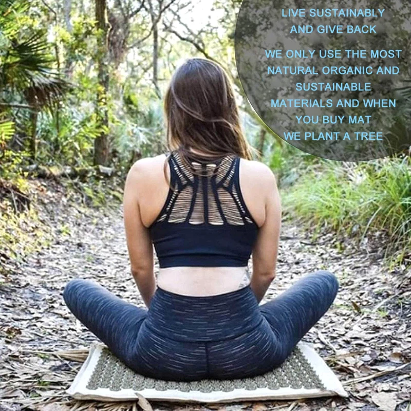 Yoga Linned Akupunktur Mat Lotus Spike Pigmåtten, Fitnesscenter, Massage Pad Lindrer Stress Nakken Sciatic Smerte Pude