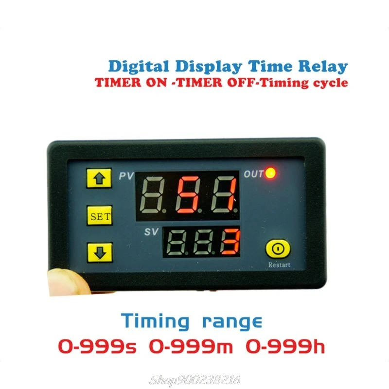 Timer Forsinkelse Relæ Modul, Dual Digital LED Display Time Skifte 0-999s 0-999m 0-999h Justerbar AC 220V Jy25 20 Drophip