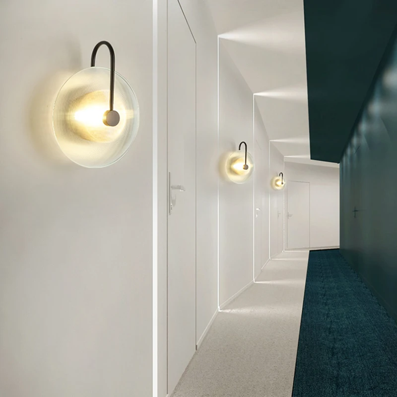 Moderne Jern Glas LED væglamper til Indendørs Indretning Sconces Badeværelse lampen Soveværelse Sengen Midtergangen Stue væglamper