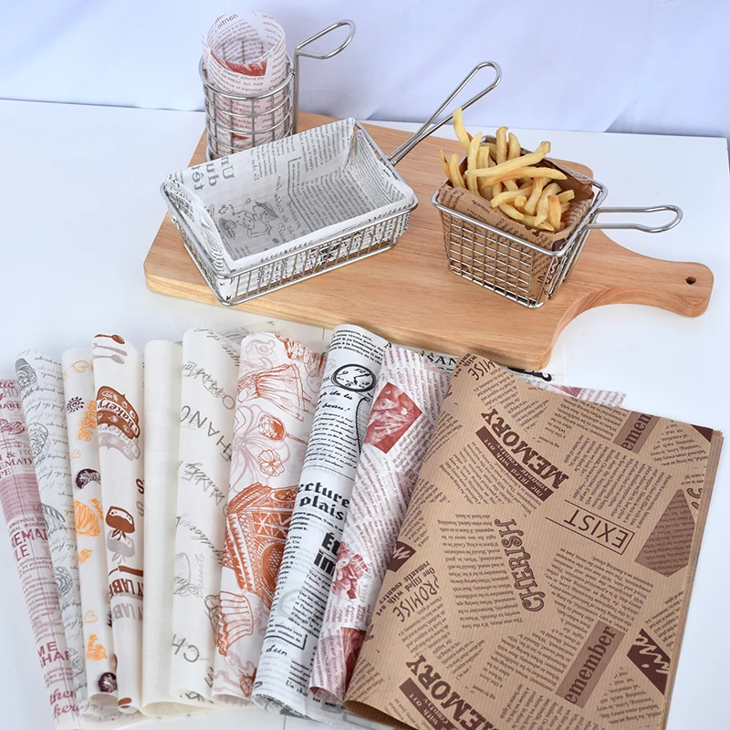 StoBag 50stk Oilpaper Brød Bagning Værktøjer Burger bagepapir Fast Food-Emballage Af Disponibel Baby Brusebad Håndlavet Wrap