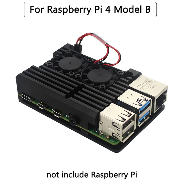 Raspberry Pi 4-Sagen, Metal , Aluminium Legering Tilfælde med Dobbelte Ventilatorer Fire Farver Tilfælde for Raspberry Pi 4B Pi 3B+ Pi 3B